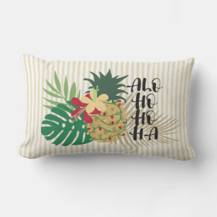 ALO-HO-HO-HA Hawaiian Tropical Holiday Lumbar Cushion