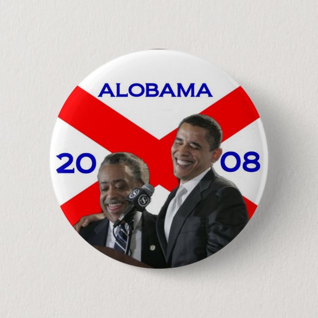 ALOBAMA 2008 6 CM ROUND BADGE (Front)