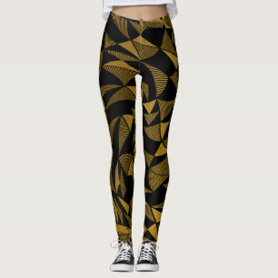 ALOCADO PATRON DE FIGURAS COLOR ORO LEGGINGS