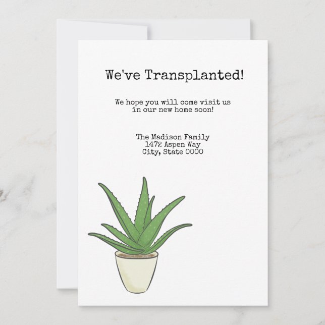 Aloe Change of Address Invitation (Front)