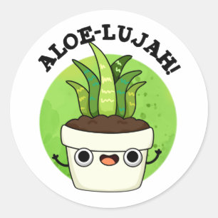 Aloe-llujah Funny Aloe Vera Pun Classic Round Sticker