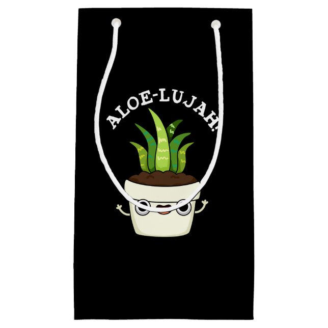 Aloe-llujah Funny Aloe Vera Pun Dark BG Small Gift Bag (Front)
