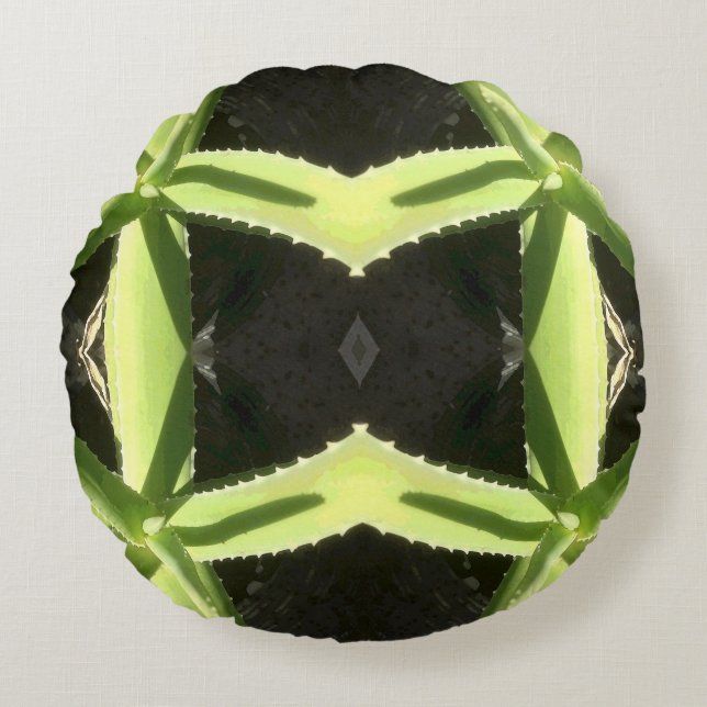 Aloe Pattern 3h Round Cushion (Front)