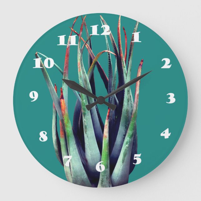 ALoe Plant Photo Wall Clock (Front)