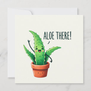 Aloe There! Cute Aloe Vera Plant Postcard