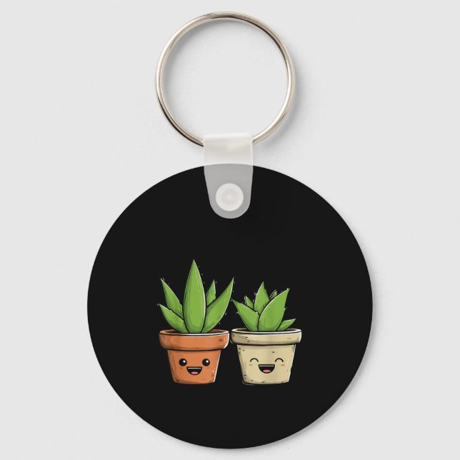 Aloe There Funny Succulent Plant Lover  Key Ring (Front)