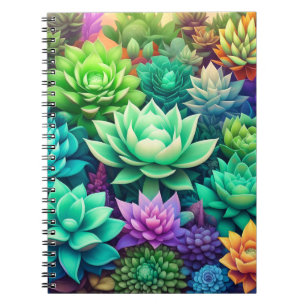 Aloe Vera and Succulents Collage Notebook