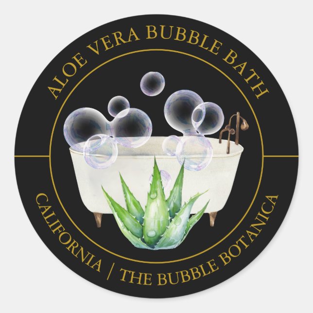 Aloe Vera Bubble Bath label (Front)