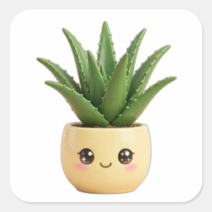 Aloe Vera Kawaii Indoor Plant Sticker