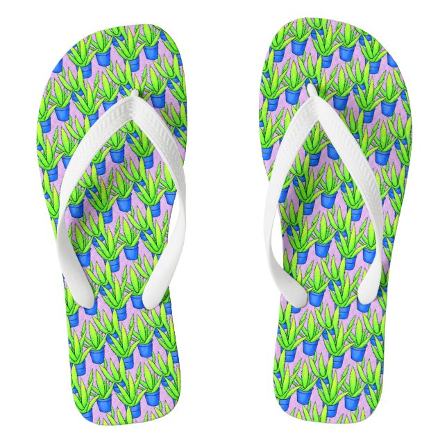 Aloe Vera Plants Pattern   Flip Flops (Footbed)