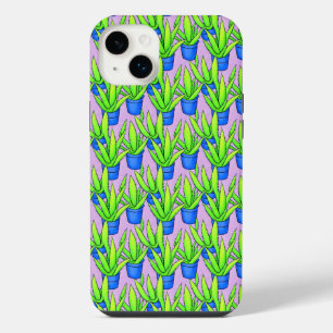 Aloe Vera Plants Pattern Textile iPhone 14 Plus Case