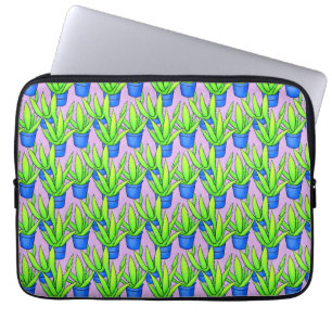 Aloe Vera Plants Pattern Textile Laptop Sleeve