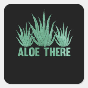 Aloe Vera Pun Plants Women Men Succulents Square Sticker