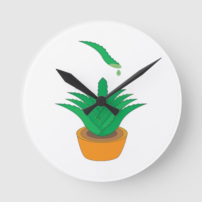 Aloe Vera Round Clock (Front)