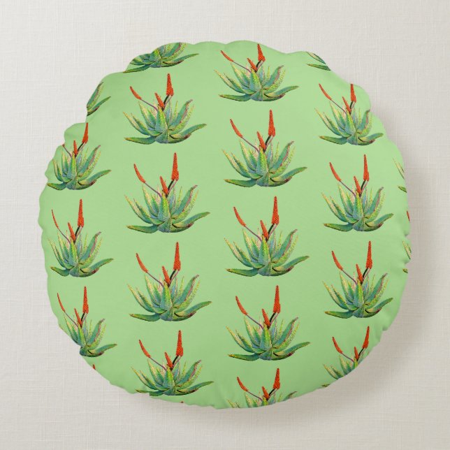 Aloe Vera  Round throw cushion (Front)