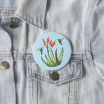 Aloe Vera Succulent Flower Hummingbirds Watercolor 7.5 Cm Round Badge<br><div class="desc">This hand painted watercolor aloe plant in flower attracts two cute hummingbirds. Customise with your name or other info. Check my shop for lots more matching items!</div>