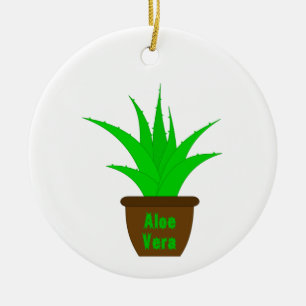 Aloe Vera with a Label Ceramic Tree Decoration