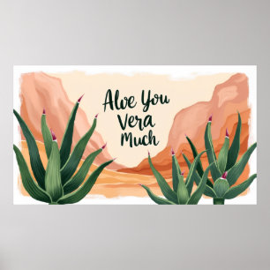 Aloe You Vera Much Funny Aloe Wall Art Print