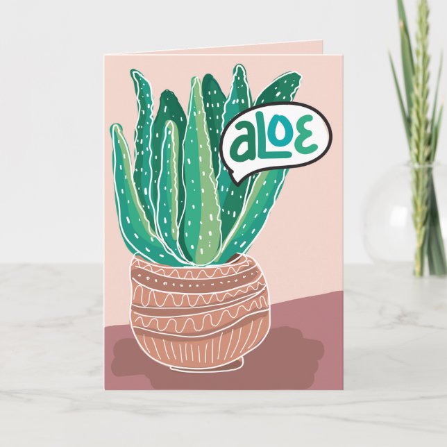 Aloe You Vera Much Pun Love Greeting Card (Front)