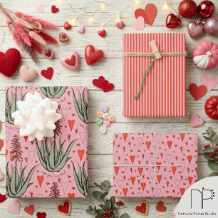 Aloe You Vera Much Valentine Wrapping Paper