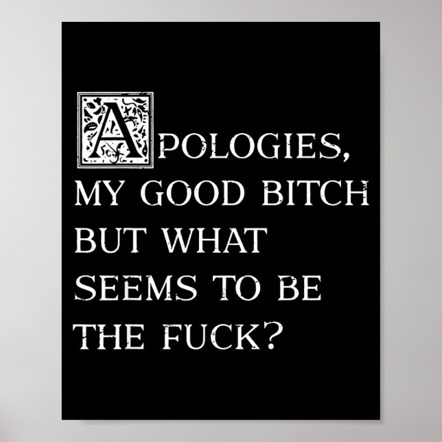 Alogies My Good But What Seems To Be The For  Poster (Front)