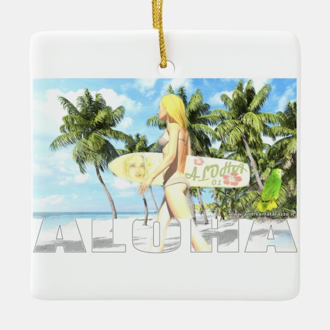 Aloha 01   ceramic ornament (Front)