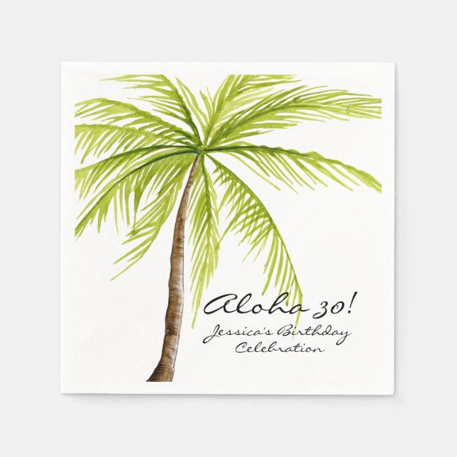 Aloha 30th Birthday Tropical Beach Party Napkin (Front)