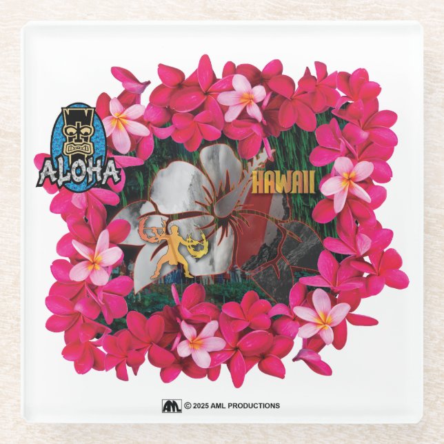 ALOHA 3 1 GLASS COASTER (Front)