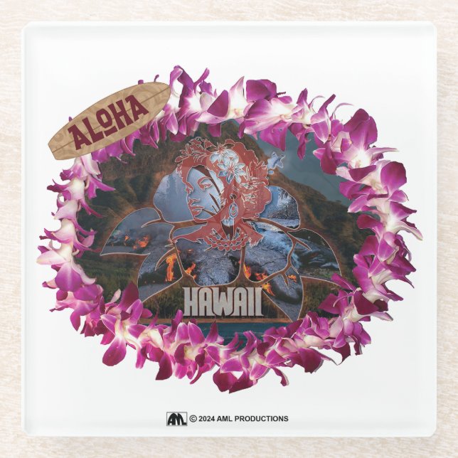 ALOHA 42 GLASS COASTER (Front)