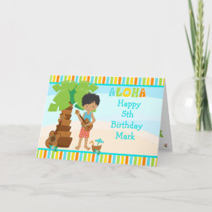 Aloha African American Boy Birthday Card
