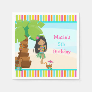 Aloha African American Girl Party Napkin