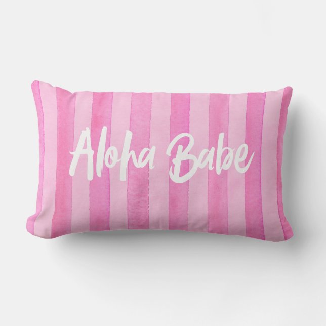Aloha Babe Pink Pillow (Front)