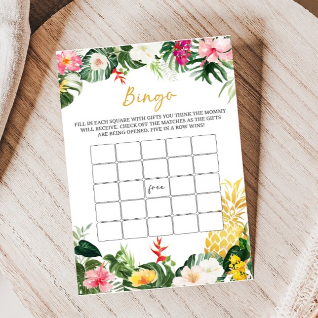 Aloha Baby Pineapple Baby Shower Bingo Game (Aloha Baby Shower Bingo Game)