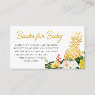 Aloha Baby Pineapple Baby Shower Books for Baby Enclosure Card