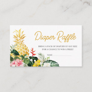 Aloha Baby Pineapple Baby Shower Diaper Raffle Enclosure Card