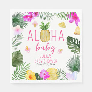 Aloha Baby Pineapples & Pacifiers Baby Shower Luau Napkin
