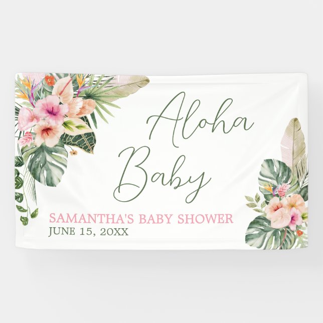 Aloha Baby Shower Banner (Horizontal)
