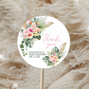 Aloha Baby Shower Classic Round Sticker