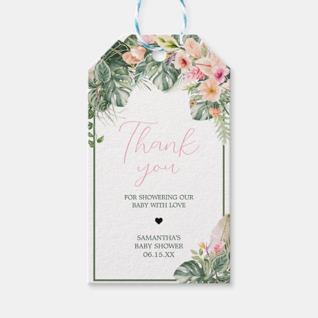 Aloha Baby Shower Favour Tags (Front)