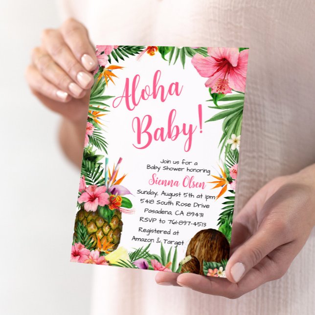 Aloha Baby Shower, Hawaiian Luau Invitation (Creator Uploaded)