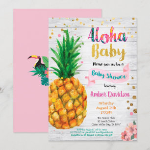 Aloha baby shower invitation - Summer tropical