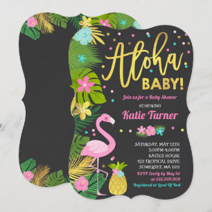 Aloha Baby Shower Invitation Tropical Baby Shower