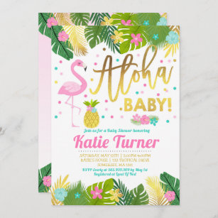 Aloha Baby Shower Invitation Tropical Baby Shower