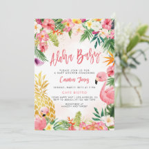 Aloha Baby Shower Invite, Tropical Luau, Hawaiian