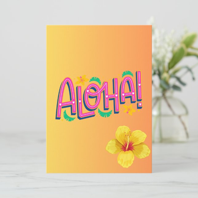 Aloha Baby Shower Ivitation Invitation (Standing Front)