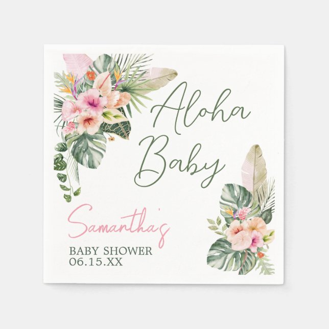 Aloha Baby Shower Napkin (Front)