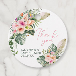 Aloha Baby Shower Round Favour Tags
