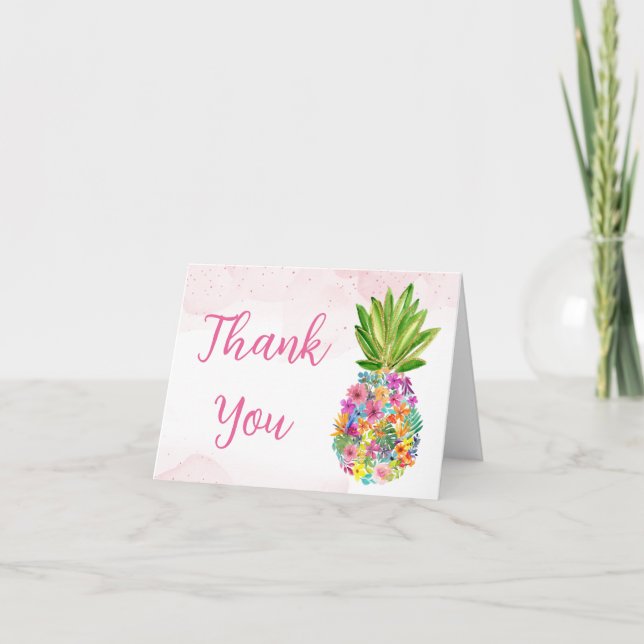 Aloha Baby Shower Thank You Card (Front)
