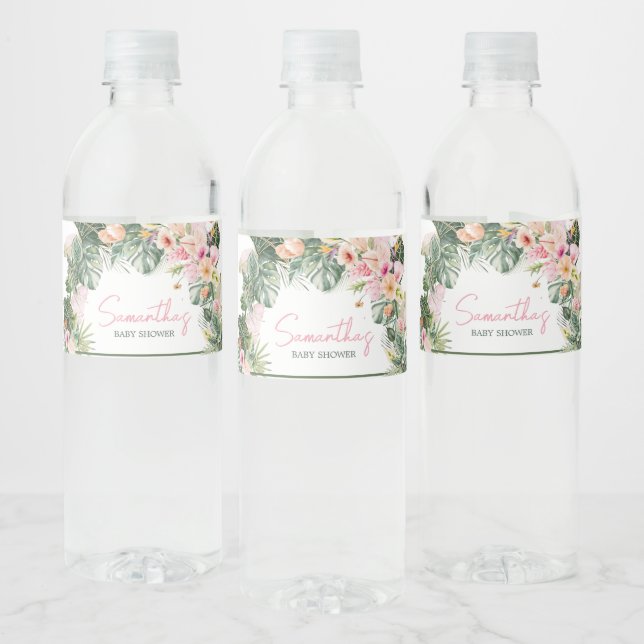 Aloha Baby Shower  Water Bottle Label (Bottles)