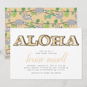 Aloha Baby Tropical Animal   Baby Shower Invitation